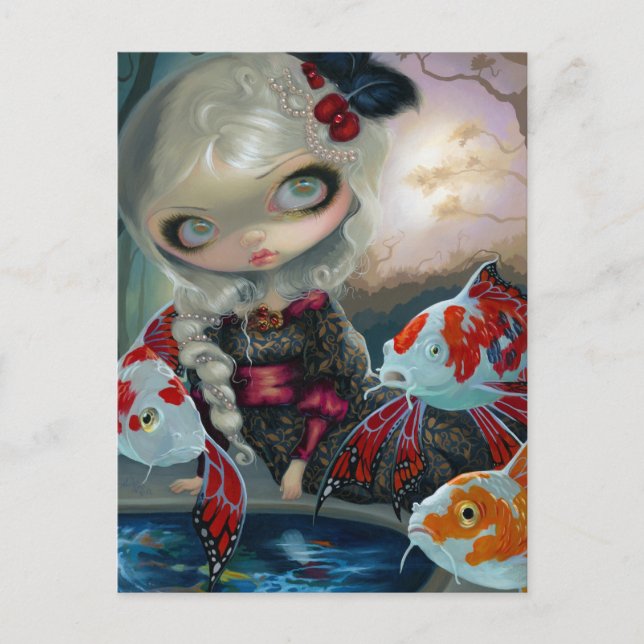 "Poissons Volants: Le Bassin des Carpes" vykort (Framsida)