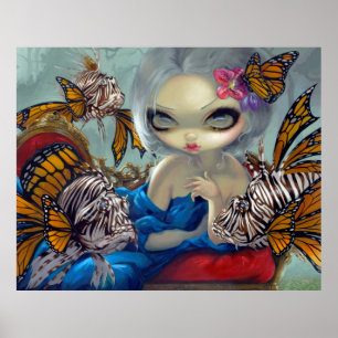 Poissons Volants: Le Poisson-Lejon ART PRINT rococ Poster