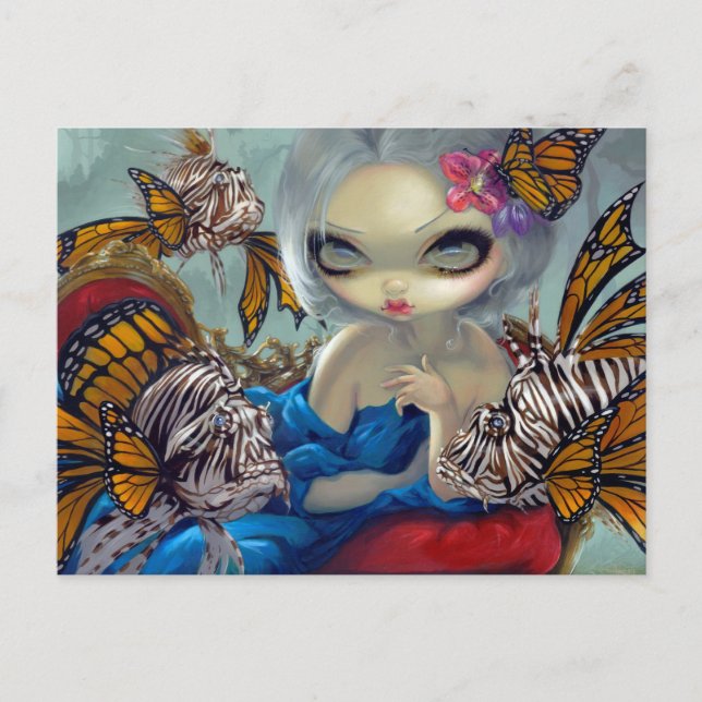 "Poissons Volants: Le Poisson-Lejon" vykort (Framsida)