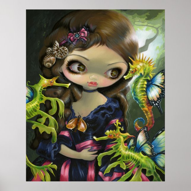 Poissons Volants: L'Hippocampe ART PRINT Seahorse Poster (Framsidan)