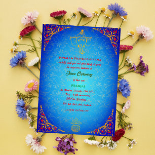 Poite Janeu Upanayanam Hindu Heliga Thread Blue Gu Inbjudningar