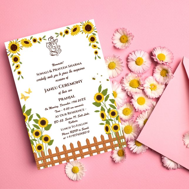 Poite Janeu Upanayanam Hindu Heliga Thread Blue Gu Inbjudningar (Skapare uppladdad)