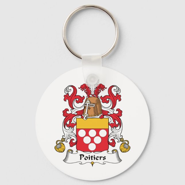 Poitiers Family Crest Nyckelring (Framsida)