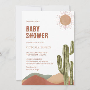 Pojk Babyshower i Öken Tema Sydvästra Arizona Inbjudningar