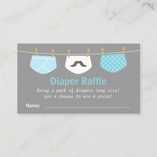 Pojk Babyshower, söta blöja-lottor Tilläggskort (Framsida)