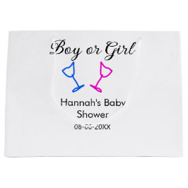 Pojk eller flicka duscha rosa blue glass namn date