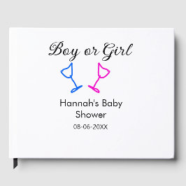 Pojk eller flicka duscha rosa blue glass namn date gästböcker