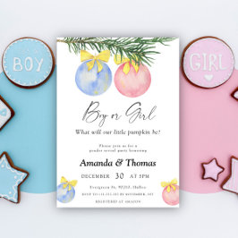 Pojk eller flicka - Winter party - gender-avslöjan Inbjudningar