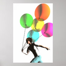 Pojk med ballonger poster
