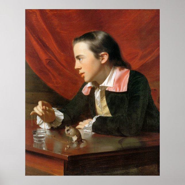 Pojk med ekorre, av John Singleton Copley Poster (Framsidan)
