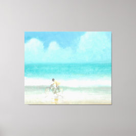 Pojk på cykel 3 canvastryck