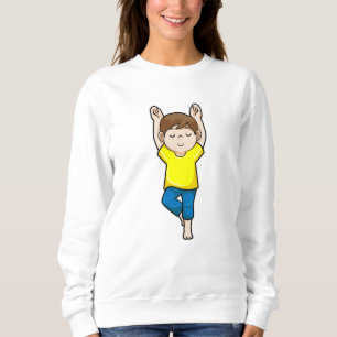 Pojk vid Yoga Stretching övningar T Shirt