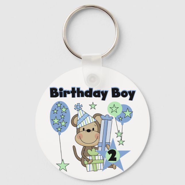 Pojkapa med gåvor 2:a födelsedagstskjortan nyckelring (Framsida)
