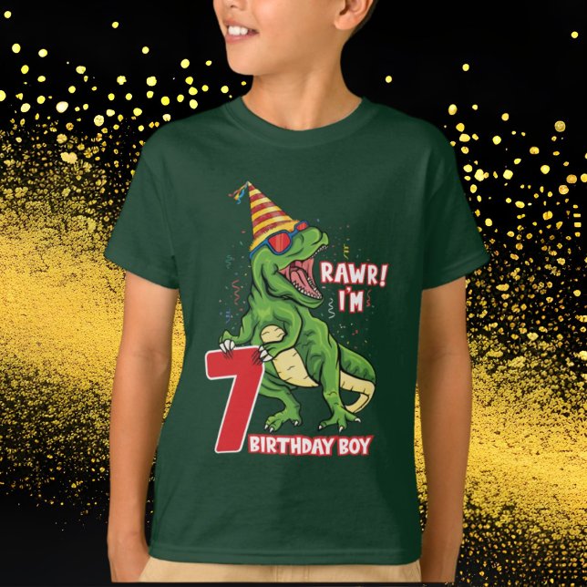 pojkar 7:e Birthday dinosaur T Shirt (Skapare uppladdad)