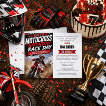 Pojkar 7:e Motocross Dirt Bike Racing Födelsedag