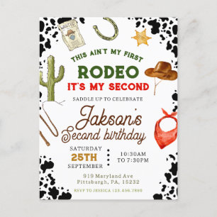 Pojkar är inte min första Rodeo Cowboy 2-årsdag Vykort