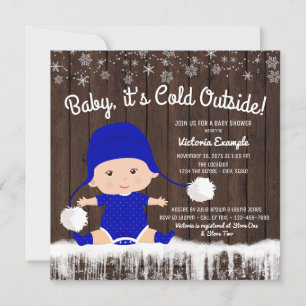 Pojkar Baby it's Cold Outside Baby Shower Inbjudan