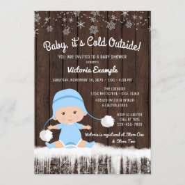 Pojkar Baby it's Cold Outside Vinter Baby Shower Inbjudningar