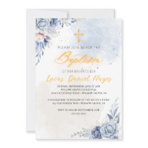 Pojkar baptism religiösa modern blå vattenfärg