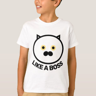 POJKAR BARN GILLA EN BOSS KATT T-SHIRTAR T SHIRT