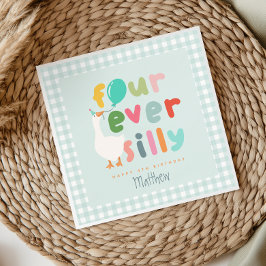 Pojkar Blå Four Ever Dum Gås 4-årsdag Pappersservett