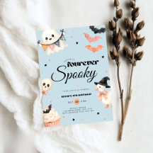 Pojkar Blå Halloween Fourever Kuslig 4-årsdag