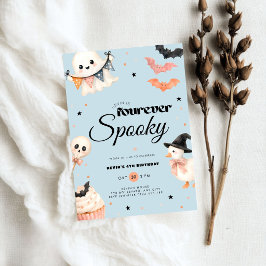 Pojkar Blå Halloween Fourever Kuslig 4-årsdag Inbjudningar