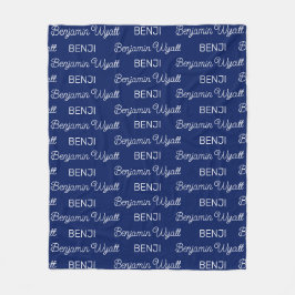 Pojkar Blå Personlig Scriptnamn Fleecefilt