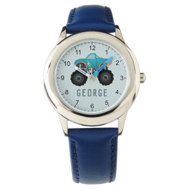 Pojkar Cool Blue Lastbil Barn Armbandsur (Framsida)