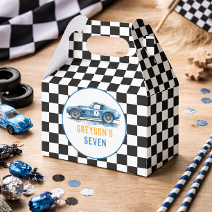 Pojkar Cool Blue Racing Car Barnkalas Presentaskar