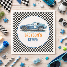 Pojkar Cool Blue Racingbil Barnkalas Pappersservett