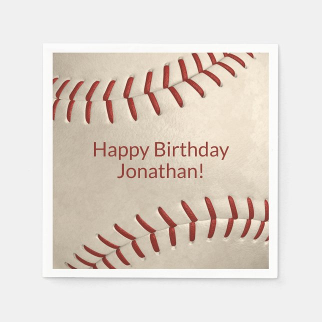 pojkar flickor basebollsoftball party pappersservett (Framsidan)