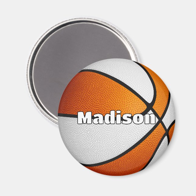 pojkar flickor basketboll orange lagfärger magnet (Front/Back)