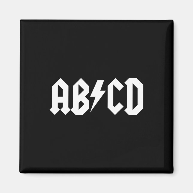 Pojkar Flickor Lärare Abcd Rock Grafisk Tillbaka T Magnet (Framsidan)