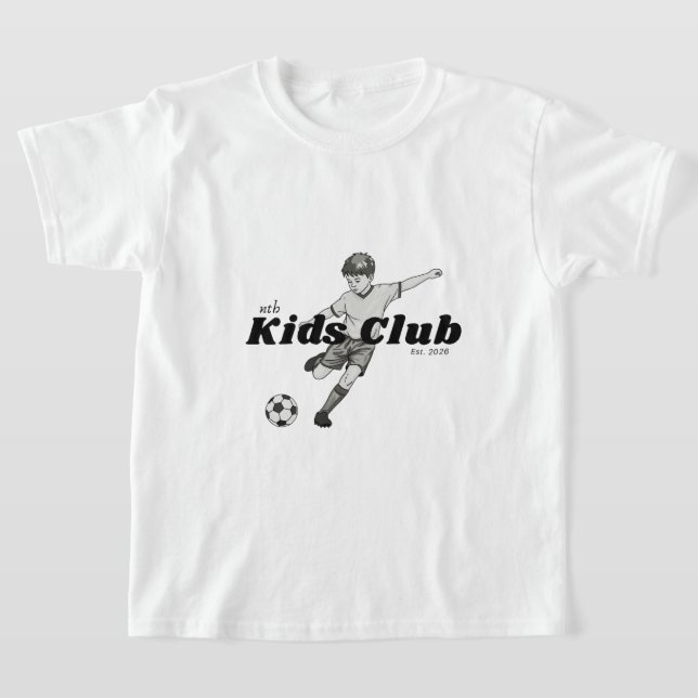 pojkar fotboll barn klubb t-shirt (Laydown)