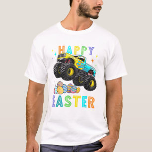 Pojkar Glad Påsk Monster Truck Påskägg Promenad T Shirt