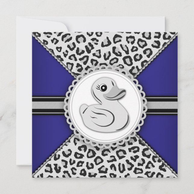 Pojkar gummi anka baby shower inbjudningar (Framsida)