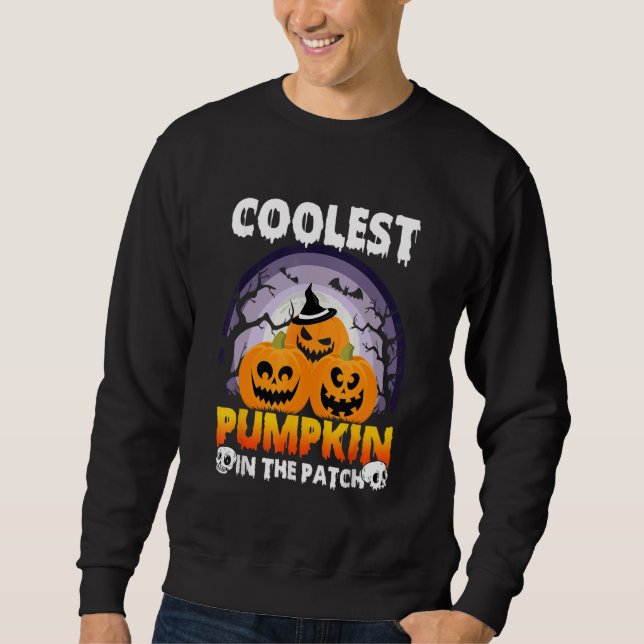 pojkar halloween coolaste pumpen i lappar pum lång ärmad tröja (Framsida)