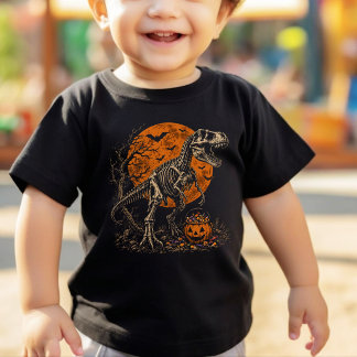 Pojkar Halloween Skelett Spöklik Pumpa Barn T Shirt