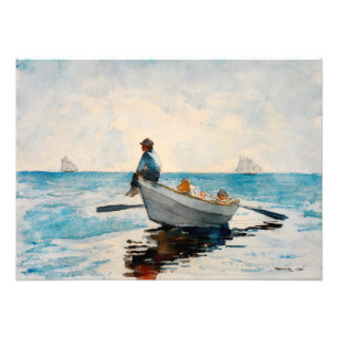Pojkar i en dory av Winslow Homer Fototryck