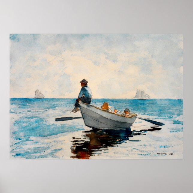 Pojkar i en dory av Winslow Homer Poster (Framsidan)