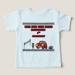 POJKAR ISBLÅ EN FÖR RESAN TÄVLAR 1-ÅRS FÖDELSEDAG T SHIRT