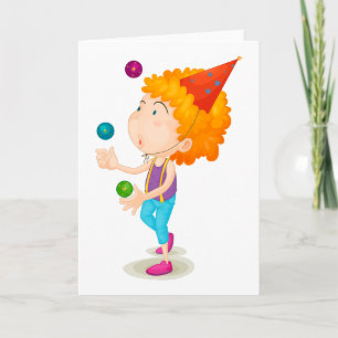 Pojkar Juggling Greeting Cards Kort