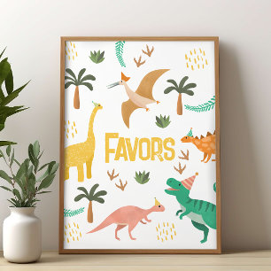 Pojkar Jurassic Dinosaur Party Favor Tecken Poster