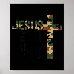 Pojkar Kamouflage Kristna Brottning Jesus Aldrig G Poster