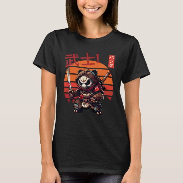 Pojkar kärlek Retro Samuraj Panda T Shirt (Framsida)