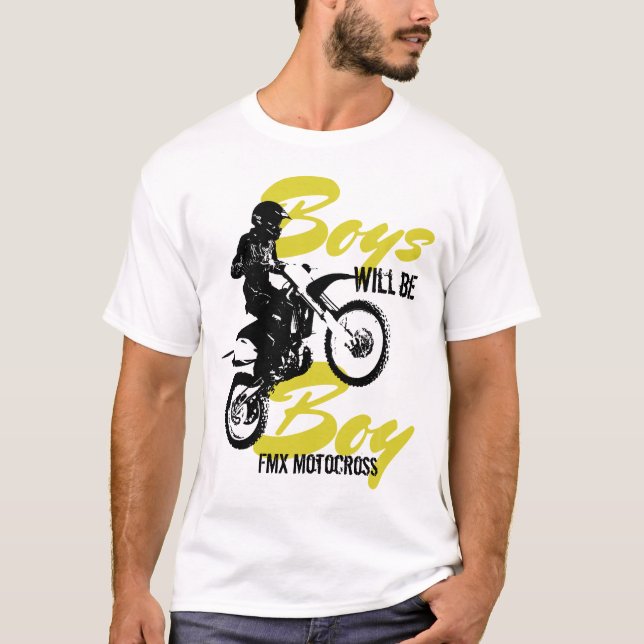 Pojkar kommer att bli pojkar FMX Motocross T Shirt (Framsida)