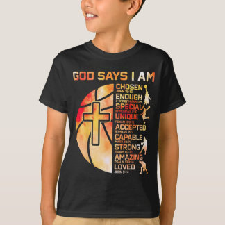 Pojkar Kristen Baseboll Gud Säger Religiös Grafisk T Shirt