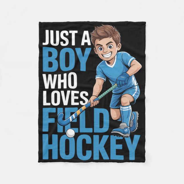 Pojkar landhockey  fleecefilt (Framsidan)