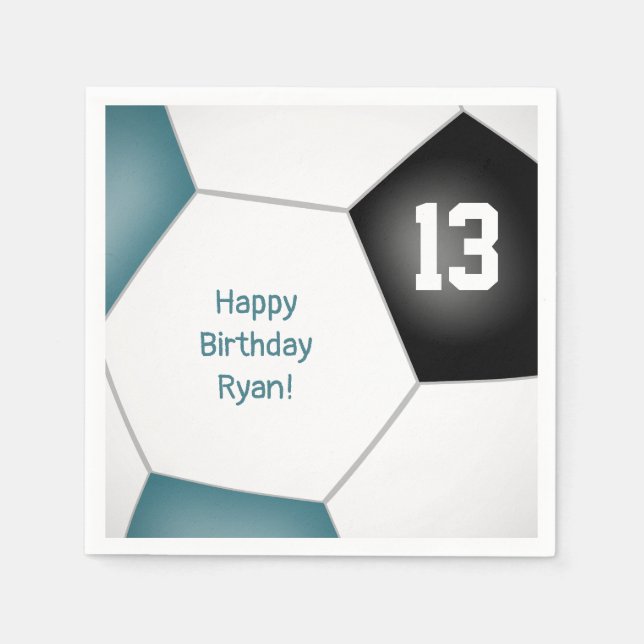 Pojkar med enkel fotboll pojkar födelsedagskalende pappersservett (Framsidan)